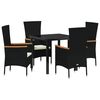 vidaXL Conjunto de Jantar para Jardim 5 pcs Preto A&ccedil;o revestido a p&oacute;