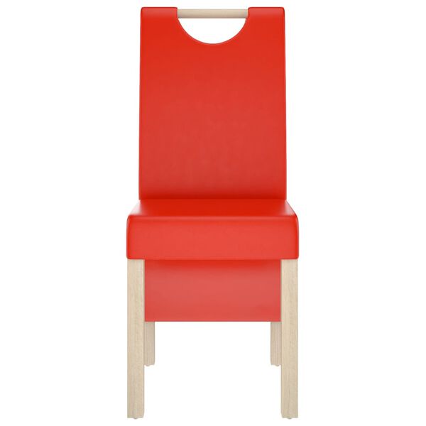 vidaXL Cadeiras de jantar 4pcs couro artificial vermelho
