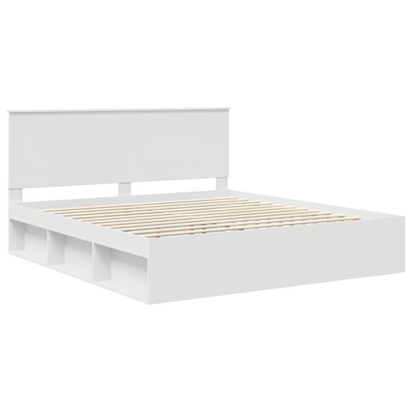 vidaXL Estrutura da Cama com cabeceira Branco 200 x 200 cm