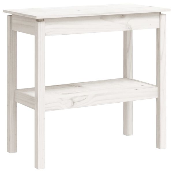 vidaXL Mesa consola 80x40x75 cm madeira de pinho maciça branco