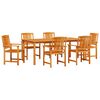 vidaXL Conjunto de Jantar para Jardim 7 unid. Castanho