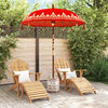vidaXL Parasol Balin&ecirc;s com Base Vermelho 185 x 185 x 260 cm