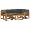 vidaXL Conjunto de Sof&aacute;s para Exterior 7 unid. Natural e Antracite