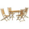 vidaXL 5 pcs conjunto de jantar para jardim bambu