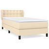 vidaXL Cama com molas/colch&atilde;o 80x200 cm tecido cor cr&egrave;me