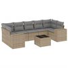 vidaXL 8 pcs conjunto de sof&aacute;s p/ jardim com almofad&otilde;es vime PE bege