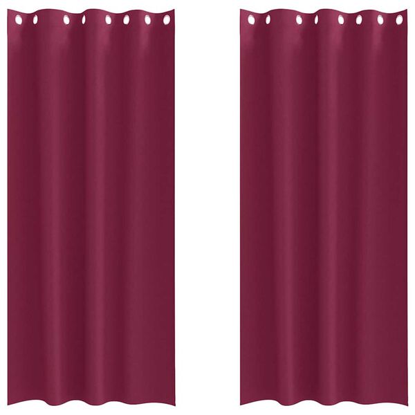 vidaXL Cortinas Blackout com Argolas 2 pcs Vinho Vermelho 225 x 140 cm