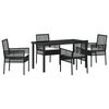 vidaXL Conjunto de Jantar para Jardim 5 unid. Preto vime PE