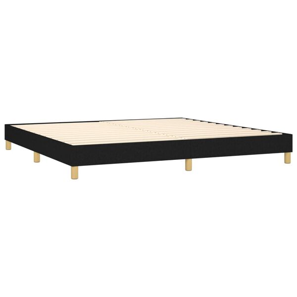 vidaXL Cama com molas/colch&atilde;o 200x200 cm tecido preto