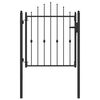 vidaXL Port&atilde;o de Cerca ASTEN 100 x 100 cm Metal Preto Tranc&aacute;vel