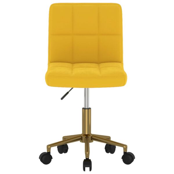 vidaXL Cadeiras de jantar giratórias 4 pcs veludo amarelo mostarda