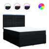 vidaXL Cama com molas/colch&atilde;o 140x190 cm tecido preto