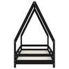 vidaXL Estrutura de cama infantil 90x200 cm pinho maci&ccedil;o preto