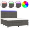 vidaXL Cama box spring c/ colch&atilde;o/LED 160x200cm veludo cinzento-escuro