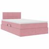 vidaXL Cama com arruma&ccedil;&atilde;o e LED com colch&atilde;o Rosa 120 x 200 cm Veludo