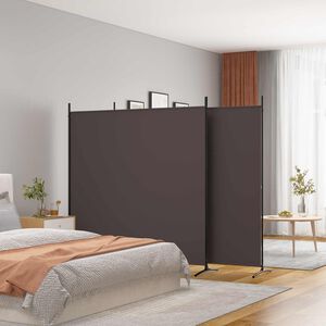 vidaXL Divis&oacute;ria de quarto com 3 pain&eacute;is 525x180 cm tecido castanho