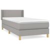 vidaXL Cama com molas/colch&atilde;o 100x200 cm tecido cinzento-claro