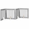 vidaXL Port&atilde;o dobr&aacute;vel para c&atilde;es com suportes 4 pcs Sonoma Cinzento