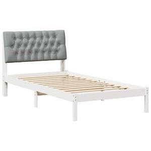 vidaXL Estrutura de Cama com Cabeceira Estofada Branco 100 x 200 cm