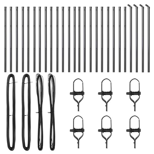 vidaXL Poste de Cerca Outros 26 pcs Cinzeto 3,2 x 3,2 x 120 cm Aço