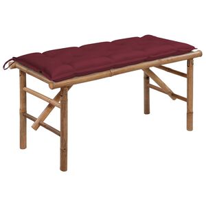 vidaXL Banco de jardim dobr&aacute;vel com almofad&atilde;o 118 cm bambu