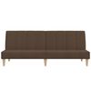 vidaXL Sof&aacute;-cama de 2 lugares c/ banco tecido castanho
