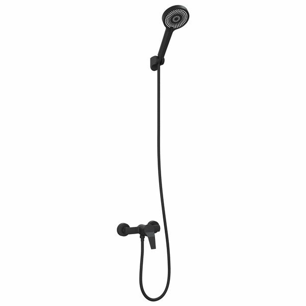 vidaXL Conjunto de Cabe&ccedil;a de Chuveiro Preto G 1 / 2 polegadas Lat&atilde;o