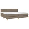 vidaXL Cama box spring colch&atilde;o/LED 200x200cm tecido cinza-acastanhado
