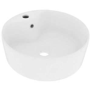 vidaXL Lavat&oacute;rio com extravasamento 36x13 cm cer&acirc;mica branco mate
