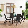 vidaXL 5 pcs conjunto de jantar para jardim preto