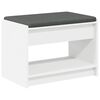 vidaXL Banco de Hall com almofada Branco 63 x 38 x 45 cm