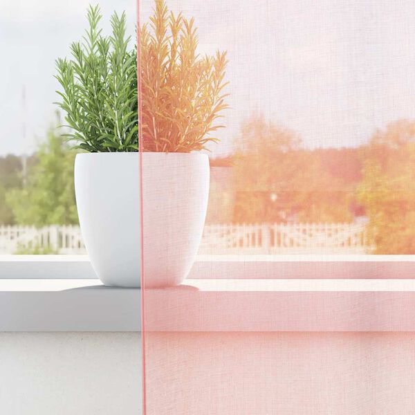 vidaXL Cortinas de voile com bolsos para var&atilde;o 2 pcs rosa