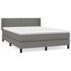 vidaXL Cama com molas/colch&atilde;o 140x190 cm tecido cinzento-escuro