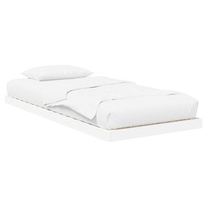 vidaXL Estrutura de cama de ch&atilde;o Branco 75 x 190 cm Madeira processada