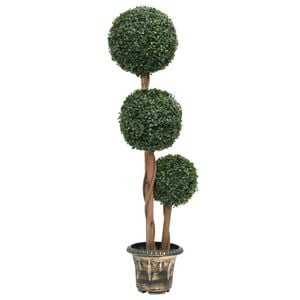 vidaXL Planta artificial buxo em forma de esfera com vaso 119 cm verde
