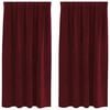 vidaXL Cortinas opacas 2 unid. Vinho Vermelho 140 x 175 cm Veludo