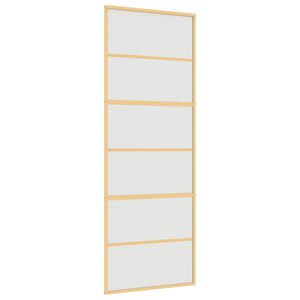 vidaXL Porta deslizante 76x205 cm vidro ESG fosco/alum&iacute;nio dourado