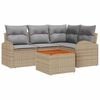 vidaXL Conjunto de Sof&aacute; de Jardim 5 unid. Bege vime PE