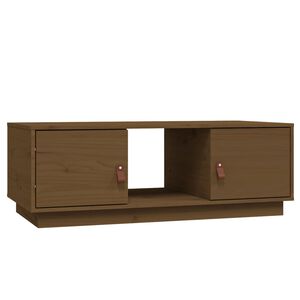 vidaXL Mesa de centro 100x50x35 cm pinho maci&ccedil;o castanho mel