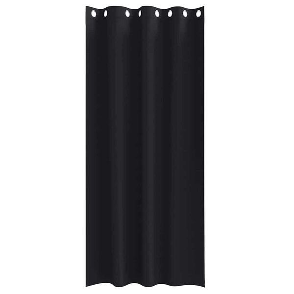 vidaXL Cortinas Blackout com Argolas 2 pcs Preto 260 x 140 cm