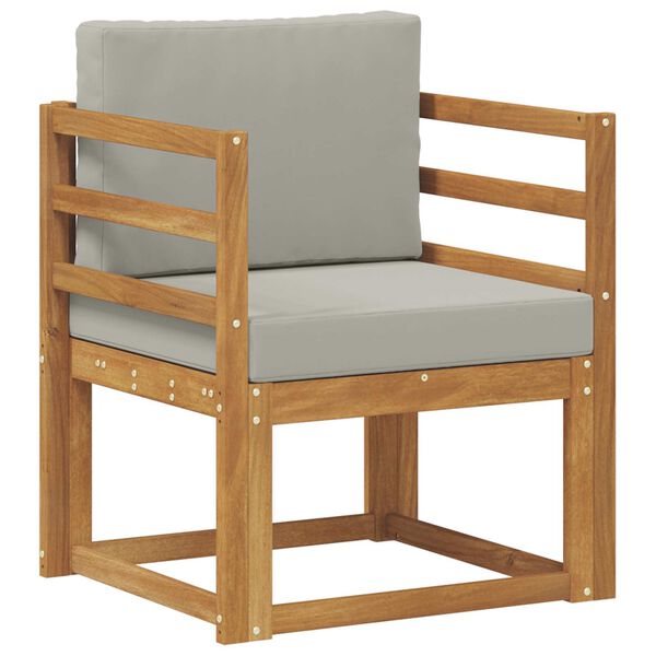 vidaXL Sof&aacute; exterior Madeira de Ac&aacute;cia maci&ccedil;a e Poli&eacute;ster