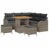 vidaXL Conjunto de Sof&aacute; de Jardim 8 unid. Cinzeto vime PE