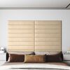 vidaXL Painel de parede 12 pcs 90x15 cm tecido 1,62 m&sup2; cor creme