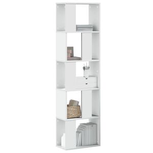 vidaXL Estante com 5 prateleiras derivados de madeira branco
