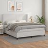vidaXL Cama com molas/colch&atilde;o 180x200 cm couro artificial branco