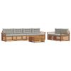 vidaXL Conjunto de Sof&aacute;s para Exterior 7 pcs Cinza Natural e Claro