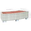vidaXL Degrau para spa em vime 92x45x25 cm cinzento-claro