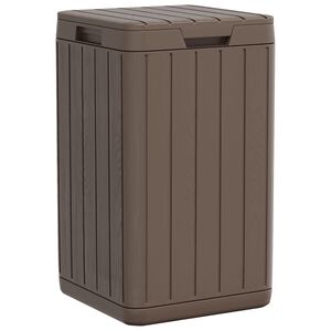 vidaXL Caixote do lixo de exterior 38x38x65 cm PP castanho