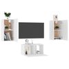 vidaXL 3 pcs conjunto de móveis de TV derivados de madeira branco