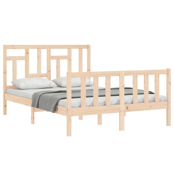vidaXL Cama sem colchão 140x190 cm madeira de pinho maciça